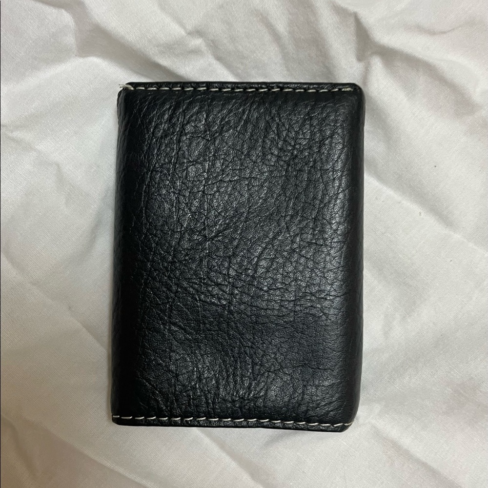 Unisex TriFold Black Leather Wallet